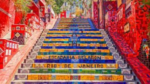 bunte Steintreppe